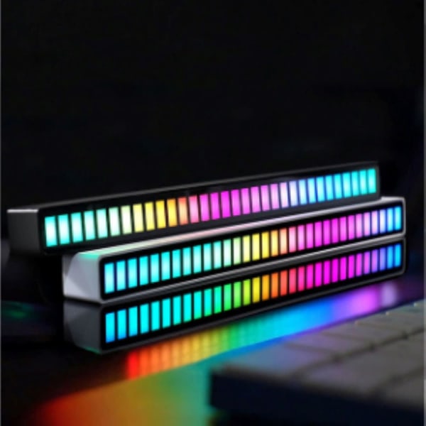 2 STK RGB Stemmeaktiveret Rhythm Light, Sound Pickup Light, Fanc