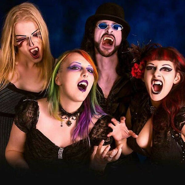 4 st Halloween vampyrtänder, förpackning: Plastlåda Plasti DXGHC