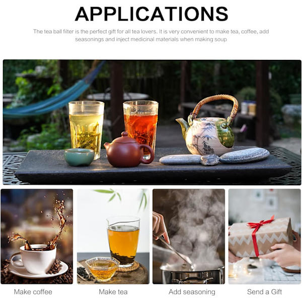 1 stk. Te-infuser Te-filter, 304 Rustfrit Stål Te-infuser