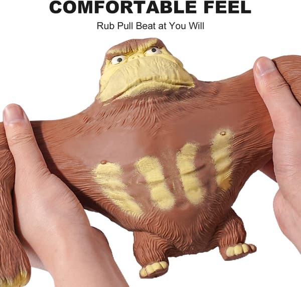 Gorilla Legetøjsfigur, Blød Squishy Elastisk Abe, Latex Fidget Ani