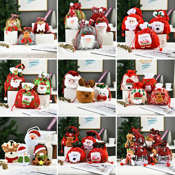 4 stk. Julepose æblepose dekorativ gavepose (20*23CM)