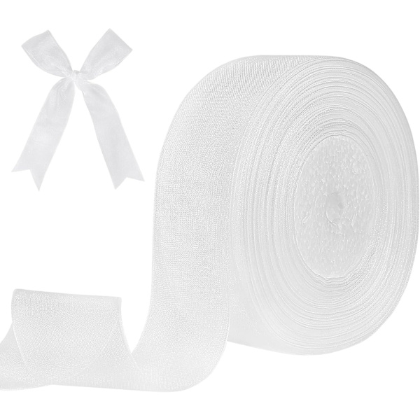 Vit Raggband, 40 mm x 45 Meter Bred Vit Band DIY Dec DXGHC
