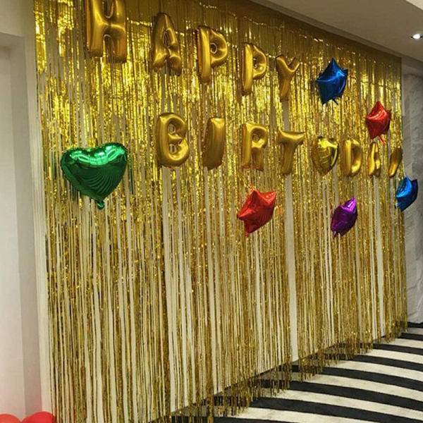 6 kpl Metalliset Tinsel-Verhot/Alumiininen Ripsiverho, Decorad DXGHC