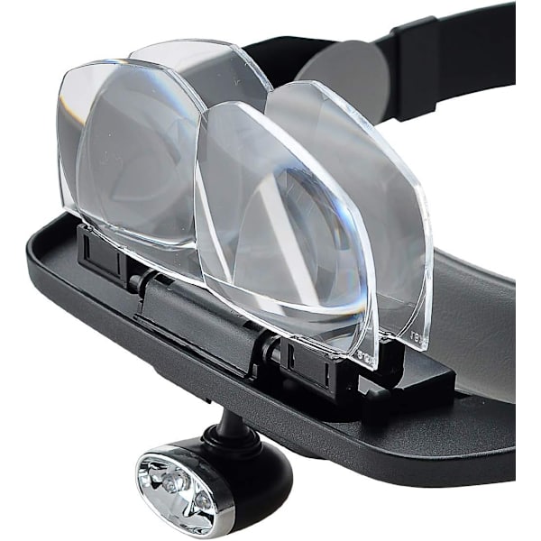 Pääpanta-suurennuslasi 2 LED-valolla, kädet vapaana