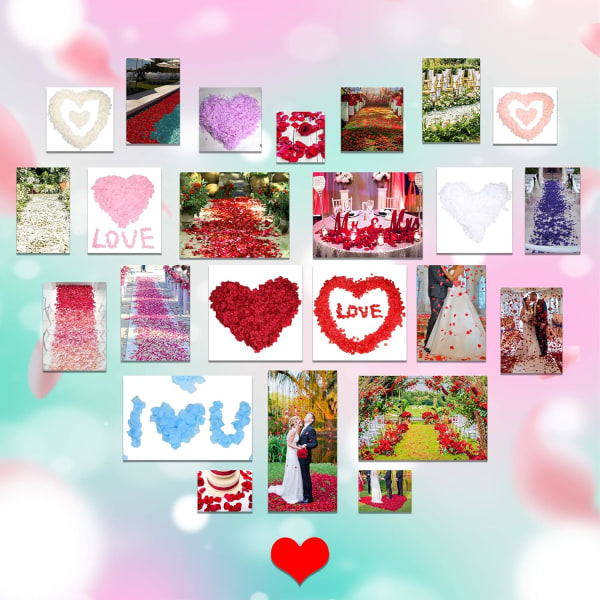 3000 roseblader, kunstige blader, silke roseblader