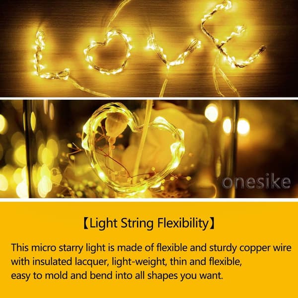 12 Pack Batteridrivna Fe-Ljus, 20 LED 2M Koppar Girlang