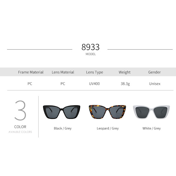 Trendy polariserte solbriller for kvinner Retro kvinner Oversized Square Cat Eye solbriller UV-beskyttelse,