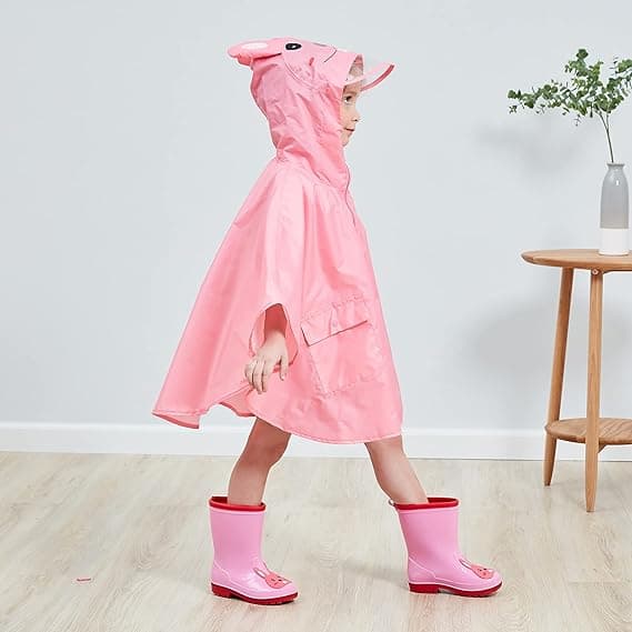 Lättviktsregnjacka för småbarn, Bat Poncho/Cape med huva 4-7 år