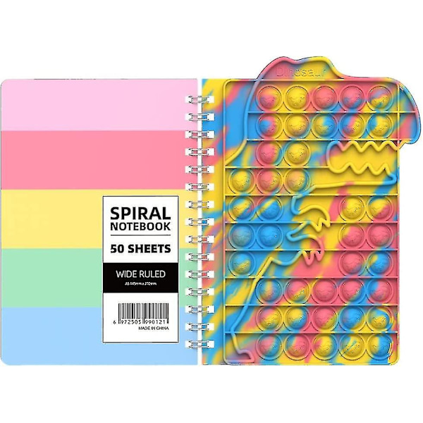Dww-pop Fidget It Notebook, Push Bubble A5 Spiral Notebook F DXGHC