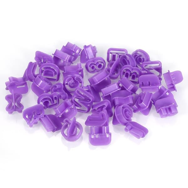 2 sett med 40 stk alfanumeriske plastkakeformer, symboler, sukker
