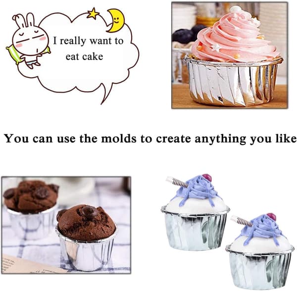 50 stk. Aluminiumsfolie Bakekopper, Cupcakeformer, Mini Cupcake