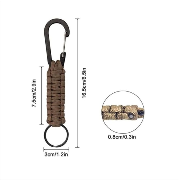 Pack of 5 Paracord Keychain with Carabiner, Braided Lanyard for K