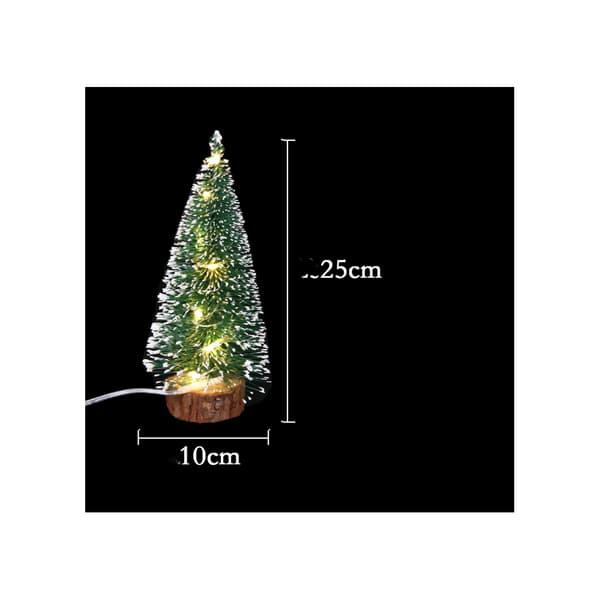 Cedar Green Mini Juletre LED Hvit Lys Furu Nåler Chris