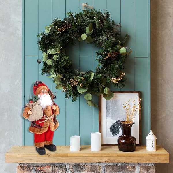 30 cm Traditionell Mini Stående Tomtefigur Röd Jul