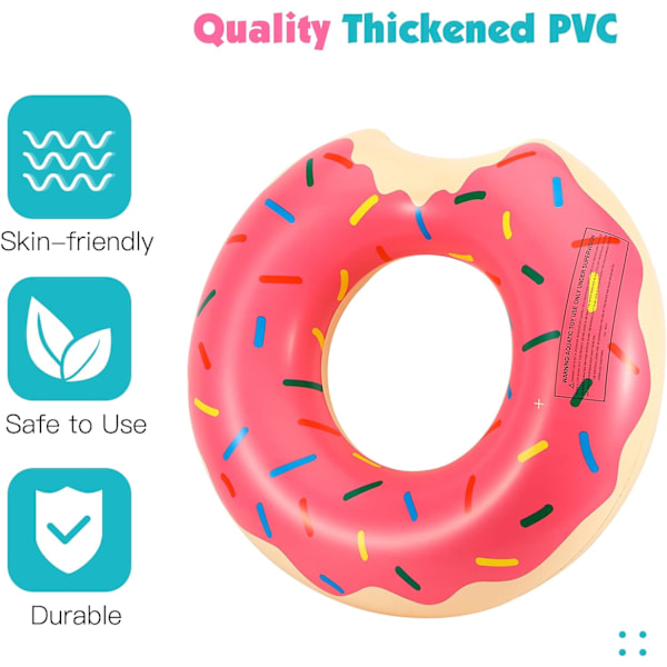 2 stk. PVC Svømmebøjler, Oppustelig Svømmebøjle med Donut-Mønster