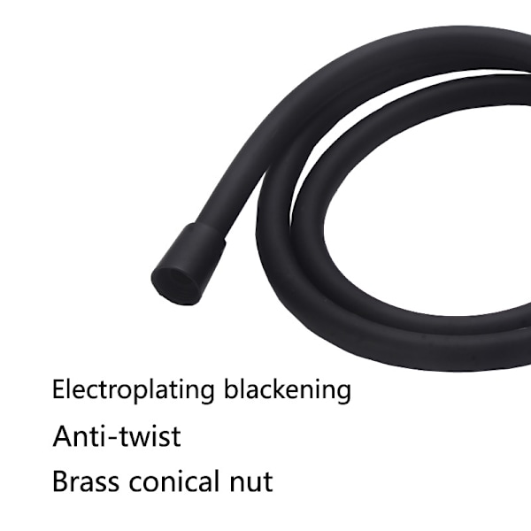 Dusch slang PVC duschslang ny högkvalitativ svart matt färg bakning