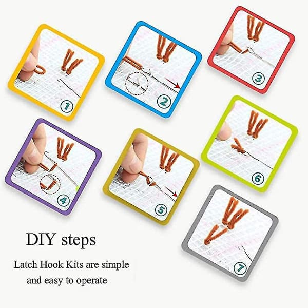 Latch Hook Kit, gör-det-själv virkning, 51,8 x 37,8 cm Två Alpackor Compa DXGHC