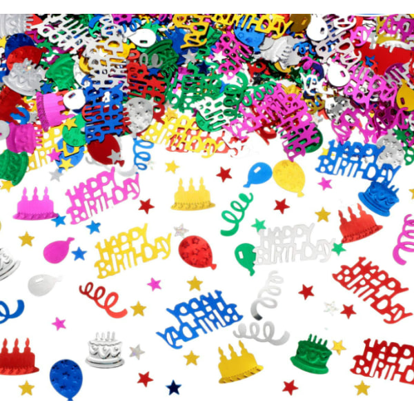 6000 stycken Grattis på födelsedagen färgat papper flerfärgat foliefärg