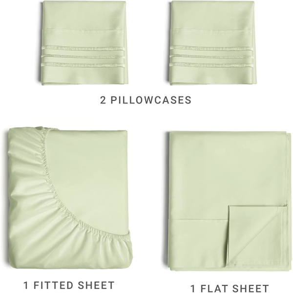 4-delat Set Queen Size Lakanset - Andningsbart & Kylande Lakan -