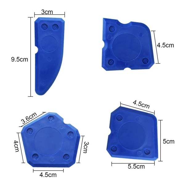 9-delt syværktøjssæt, glaslimskrabere, plastik skraber, lim