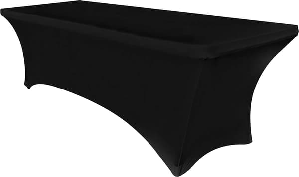 6ft Stretch Spandex bordsduk för standard hopfällbara bord - Universell rektangulär passande bordsduksskydd för bröllop