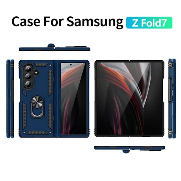 SKALO Samsung Z Fold7 Armor Metallringdeksel - Blå Blå