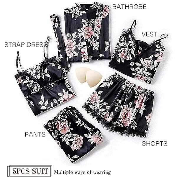 Silke Pyjamas Sett for Damer Pyjamas Jenter Damer Pyjamas Satin Pyjamas