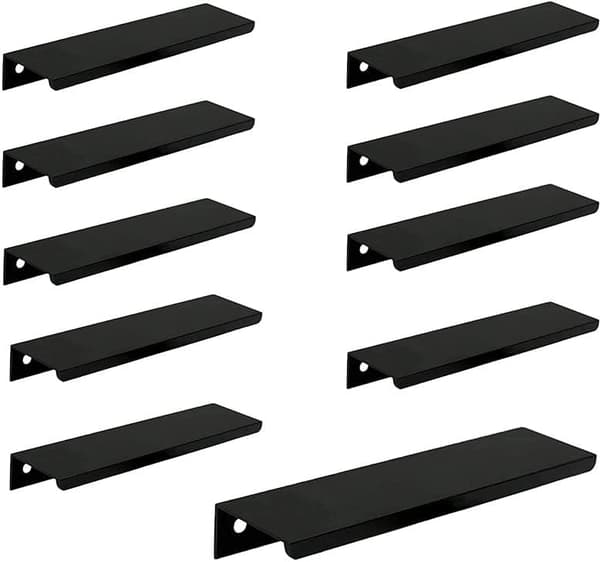 10 stk. Sorte Køkkenkabinet Skuffegreb (128MM, Sort)