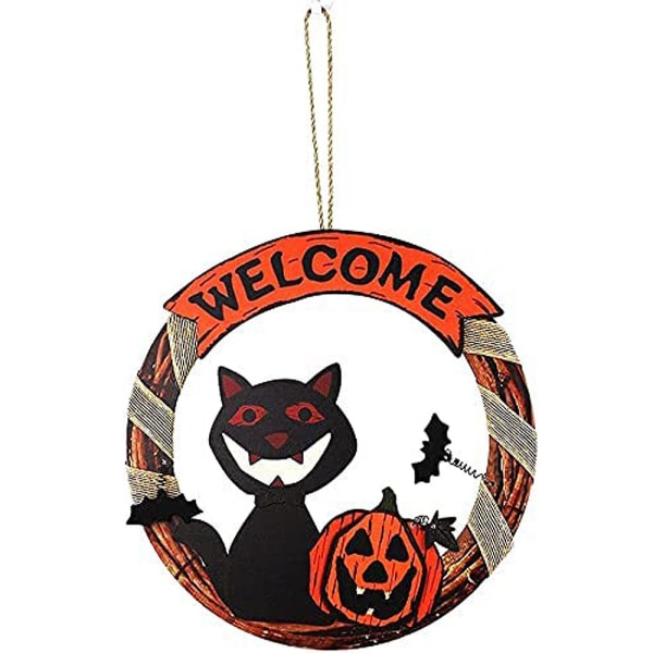 Halloween welcome sign Halloween Welcome Card Wreath Door Han DXGHC