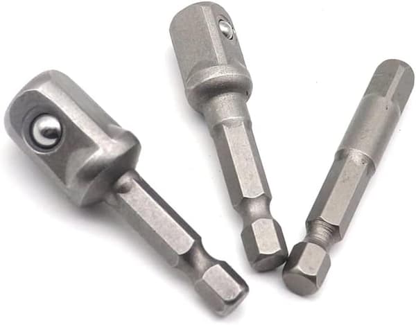 3-pak Universal Hex-Sokkeladapter 1/2\", 1/4\", 3/8\", Justerbar