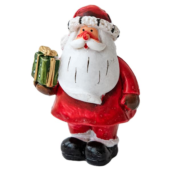 4 st julgran tomte liten snögubbe bordsdekoration scen a