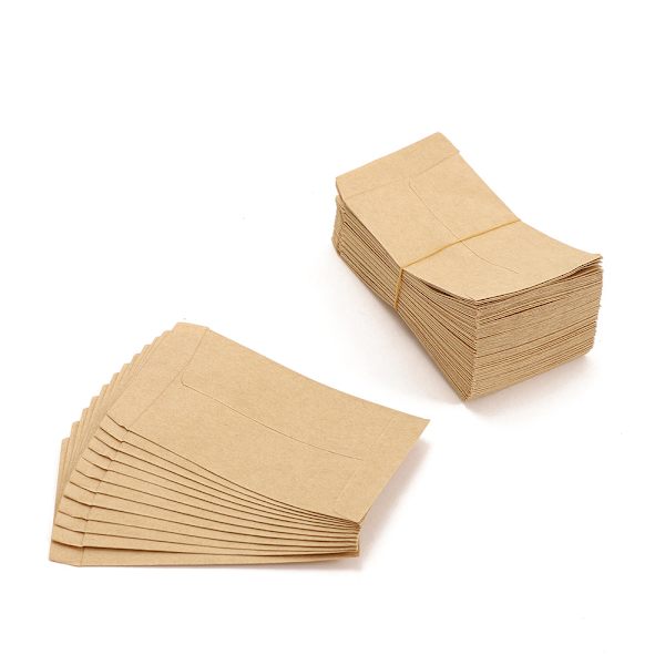 100 stycken små papperspåsar i brunt papper 9x13cm Mini papperspåsar Kraf DXGHC