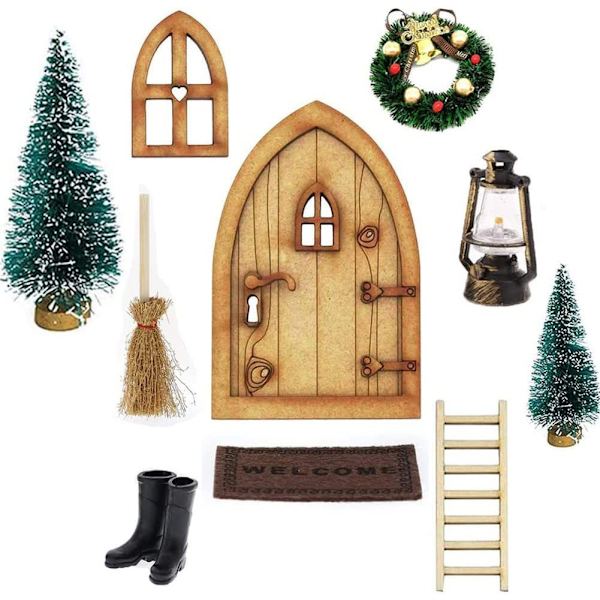 10-delars dockhus Minihus Juldekorationssats Mini Tomte