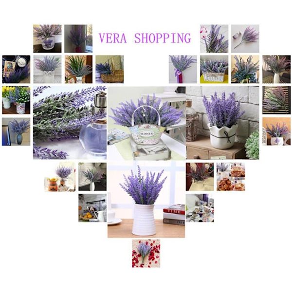 Kunstig Flocked Lavendel, 4 Pak Kunstig Lavendel til Hjemmet