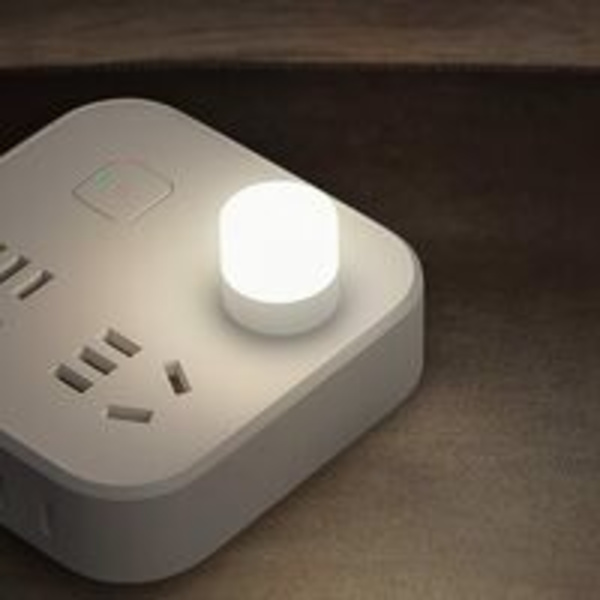Mini USB nattlys, kompakt LED-pære, bærbar belysning, lys