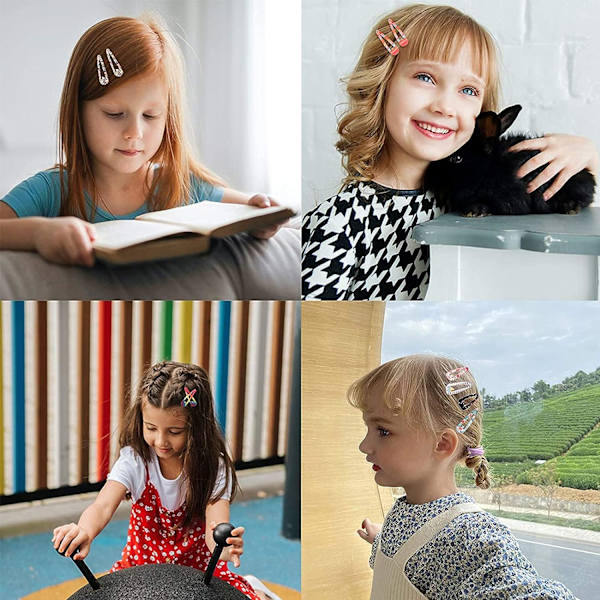 148 set barnfrisyrer, små glitterhårklämmor, hårtillbehör