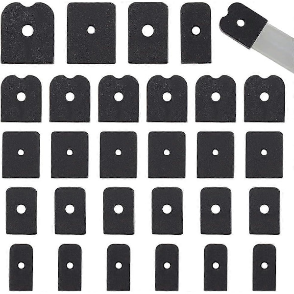 80 st Resin Bening Caps i 4 Storlekar Beningsskyddsskydd Svart Beningsspets Skydd Rektangulära Beningsskydd Resinändkapslar