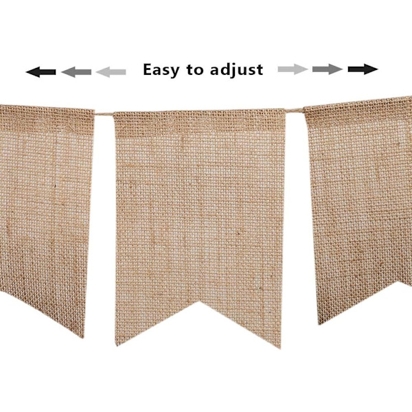 24 Burlap-bannere, dekorativ bunting perfekt til bryllupper, baby