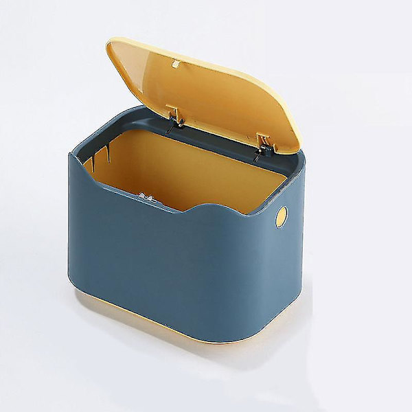 Papperskorgen Skrivbordsbehållare med lock av presstyp, Mini Portable Desk Ru DXGHC