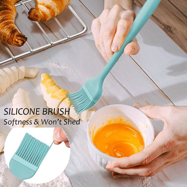 3pcs Kitchen Spatula Pastry Brushes and Silicone Heat Resistant-