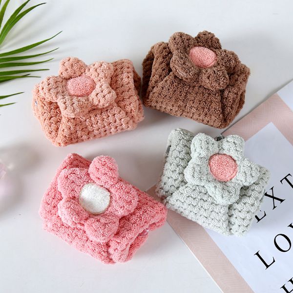 4-pack söta blommiga handdukar för kök och badrum, hängbara