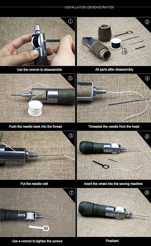 DIY Hand Leather Tool Läderfabrik Häftning Sy Punch Automat