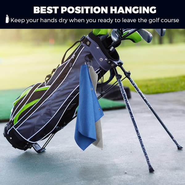 3-pack Golfhandduk, Golfhandduk för Golfbag med Klämma, Waffle Pat