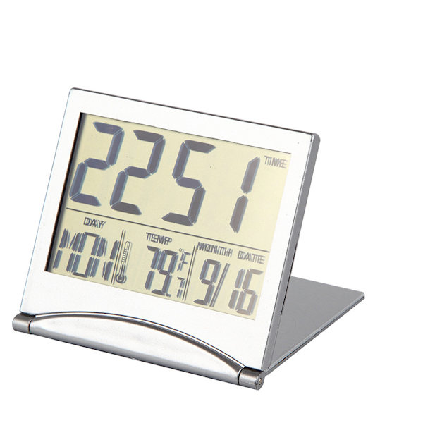 Snooze-klocka, LED-digitalklocka, Vikbar för Sängbord