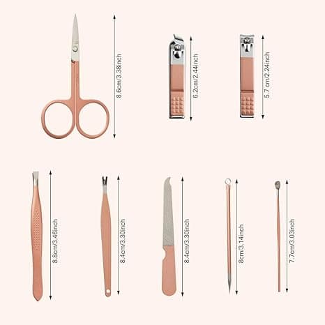 Manicure Sæt, 8 i 1 Rustfrit Stål Professionelt Pedicure Kit Na