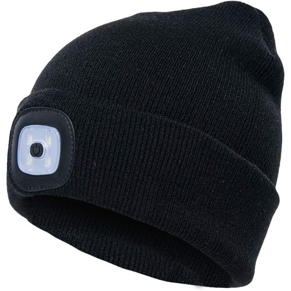 Beanie Hat with Light, USB Rechargeable LED Beanie Hat with 3