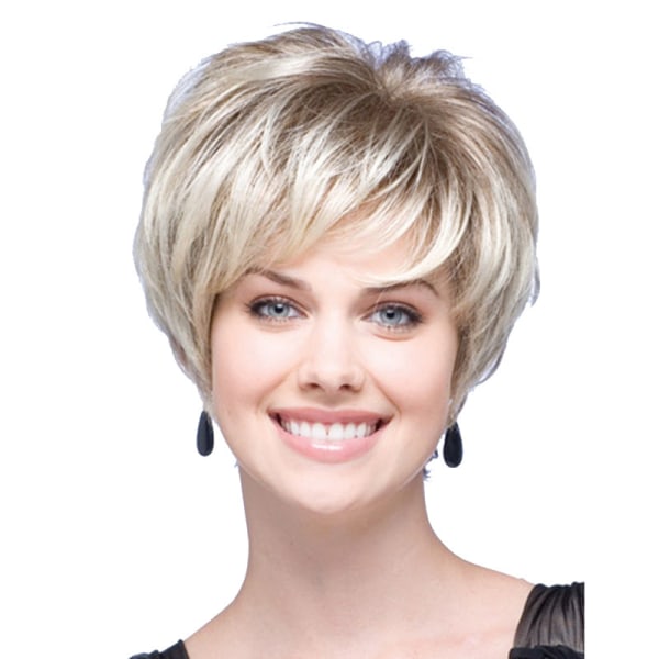 Wig female short hair Europe and America fashion light gold hi