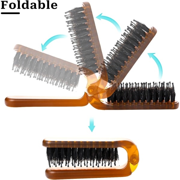 Travel Folding Hair Brush Bristle Hair Comb Foldable Portable Poc