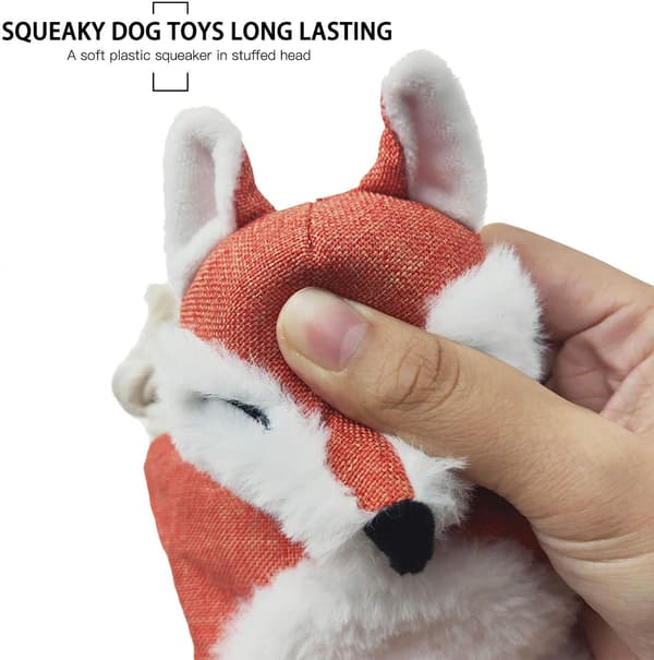 Stuffless Hundefiler for Valp, Knytte Squeaky Hundefiler Plush