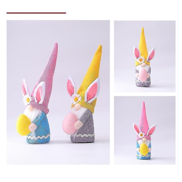 4 st påskhare Gnome Påskhare Docka Påsk Kanin Ornam DXGHC